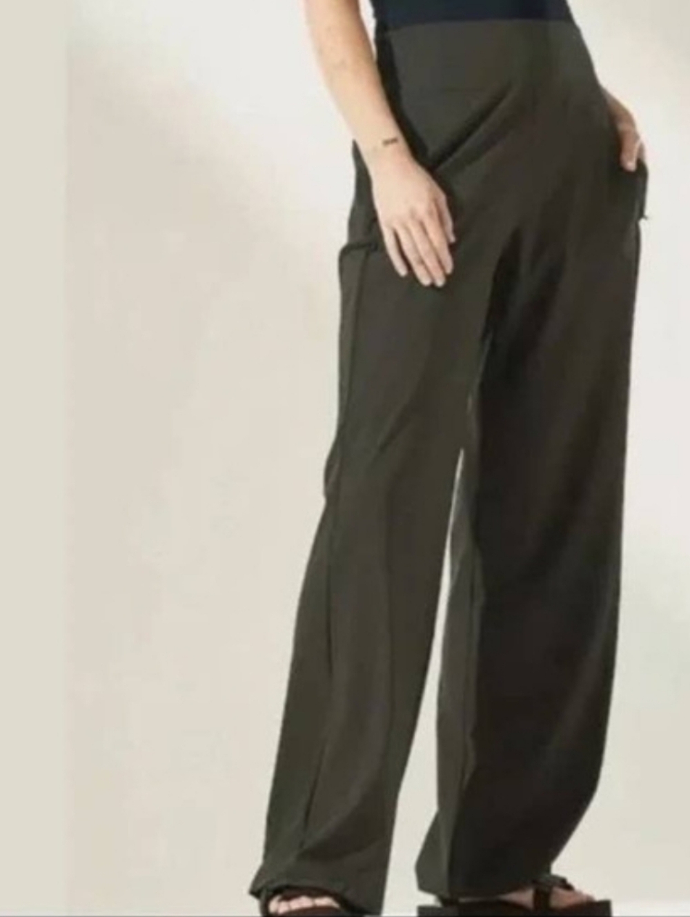 Athleta Wide Cosmic Leg Pants in Olive Green